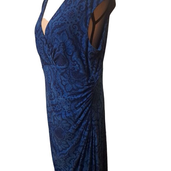 Lauren Ralph Blue Print Sheath Dress Size 16 - Picture 3 of 7